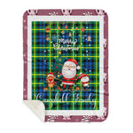 Personalized Gift Tartan Plaid Blanket Clan Campbell Of Breadalbane Ancient With Funny Santa Snowman Reindeer Merry Christmas Gift Sherpa Blanket, blue plaid sherpa blanket,blue tartan sherpa blanket,Buchan,buffalo plaid sherpa blanket,christmas sherpa blanket,Christmas Throw Blanket