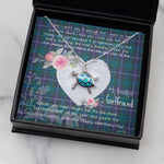 Sea Turtle Necklace Gift for My Beautiful Girlfriend Valentines Necklace Clan Douglas Tartan Blue Turtle Necklace