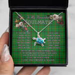 Sea Turtle Necklace To My Beautiful Soulmate Necklace In Your Eyes I Have Found My Home Clan Don Tartan Blue Turtle Necklace, Valentine Necklace Gift for Girlfriend Clan Mitchell Ancient Tartan Sunflower Pendant Necklace, Scottish Tartan Jewelry, valentine necklace, necklace girlfriend, necklace for wife, cute necklaces for girlfriend, jewelry for girlfriend, to my soulmate necklace, to my future wife necklace