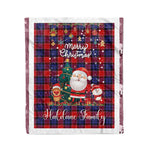Personalized Gift Tartan Plaid Blanket Clan Haldane With Funny Santa Snowman Reindeer Merry Christmas Fleece Blanket, Christmas Blanket, Plaid Blanket, Tartan Blanket,Scottish Blanket