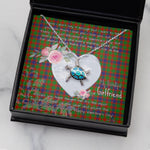Sea Turtle Necklace Gift for My Beautiful Girlfriend Valentines Necklace Clan Kinninmont Tartan Blue Turtle Necklace