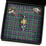To My Beautiful Soulmate Sunflower Necklace In Your Eyes I Have Found My Home Clan Calder Tartan Jewelry For Girlfriend, Tartan Sunflower Pendant Necklace, Scottish Tartan Jewelry, valentine necklace, necklace girlfriend, necklace for wife, cute necklaces for girlfriend, jewelry for girlfriend, to my soulmate necklace, to my future wife necklace