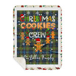 Personalized Gift Tartan Plaid Blanket Clan MacLellan With Christmas Cookie Baking Crew Christmas Gift Sherpa Blanket, tartan sherpa blanket,buffalo plaid sherpa blanket,christmas sherpa blanket,Christmas Throw Blanket,green plaid sherpa blanket,green sherpa blanket