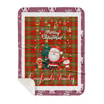 Personalized Gift Tartan Plaid Blanket Clan Langlands With Funny Santa Snowman Reindeer Merry Christmas Gift Sherpa Blanket, blue plaid sherpa blanket,blue tartan sherpa blanket,Buchan,buffalo plaid sherpa blanket,christmas sherpa blanket,Christmas Throw Blanket