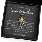 Sunflower Pendant Necklace - Grandmother Necklace, To My Beautiful Grandmother Necklace, Mother's Day Gift For Grandma Grandmother, Thank You