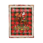 Personalized Gift Plaid Tartan Blanket Clan MacPhee With Moose Lover Xmas Gift Santa Riding Christmas Fleece Blanket