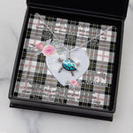 Sea Turtle Necklace Gift for My Beautiful Girlfriend Valentines Necklace Clan MacPherson Modern Tartan Blue Turtle Necklace