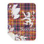 Scotstee Shop - Tartan Blanket Thistle and Lion Scottish Clan Jacobite Plaid Blanket - Sherpa Blanket