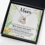 To My Amazing Mom Necklace From Son Little Boy You Taught Me Right Mom Birthday Gift For Her Mother's Day Forever Love Necklace