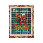 Personalized Gift Plaid Tartan Blanket Clan Graham Of Montrose Ancient With Moose Lover Xmas Gift Santa Riding Christmas Fleece Blanket