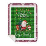 Personalized Gift Tartan Plaid Blanket Clan Boyle With Funny Santa Snowman Reindeer Merry Christmas Gift Sherpa Blanket, blue plaid sherpa blanket,blue tartan sherpa blanket,Buchan,buffalo plaid sherpa blanket,christmas sherpa blanket,Christmas Throw Blanket