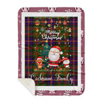 Personalized Gift Tartan Plaid Blanket Clan Cochrane With Funny Santa Snowman Reindeer Merry Christmas Gift Sherpa Blanket, blue plaid sherpa blanket,blue tartan sherpa blanket,Buchan,buffalo plaid sherpa blanket,christmas sherpa blanket,Christmas Throw Blanket