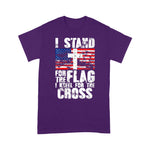 Scotstee Shop - Womens I Stand For The Flag I Kneel For The Cross US Flag Patriotic 4th Of July Shirt Stand For The Flag Kneel For The Cross T Shirt