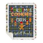 Personalized Gift Tartan Plaid Blanket Clan Campbell Faded With Christmas Cookie Baking Crew Christmas Gift Sherpa Blanket, tartan sherpa blanket,buffalo plaid sherpa blanket,christmas sherpa blanket,Christmas Throw Blanket,green plaid sherpa blanket,green sherpa blanket