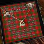 To My Beautiful Soulmate Necklace In Your Eyes I Have Found My Home Clan MacKinnon Modern Tartan Wishbone Dancing Necklace