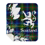 Sherpa Blanket - Tartan Blanket Thistle and Lion Scottish Clan Smith Modern Plaid Blanket, plaid sherpa blanket queen,purple sherpa blanket,queen sherpa blanket,queen size sherpa blanket,red sherpa blanket,scottish tartan blankets,sherpa blanket,sherpa christmas blanket