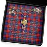 To My Beautiful Soulmate Sunflower Necklace In Your Eyes I Have Found My Home Clan Graham of Menteith Red Tartan Jewelry For Girlfriend, Tartan Sunflower Pendant Necklace, Scottish Tartan Jewelry, valentine necklace, necklace girlfriend, necklace for wife, cute necklaces for girlfriend, jewelry for girlfriend, to my soulmate necklace, to my future wife necklace