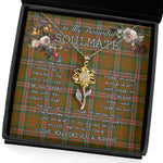To My Beautiful Soulmate Sunflower Necklace In Your Eyes I Have Found My Home Clan Scott Brown Modern Tartan Jewelry For Girlfriend, Tartan Sunflower Pendant Necklace, Scottish Tartan Jewelry, valentine necklace, necklace girlfriend, necklace for wife, cute necklaces for girlfriend, jewelry for girlfriend, to my soulmate necklace, to my future wife necklace