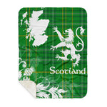 Sherpa Blanket - Tartan Blanket Thistle and Lion Scottish Clan Masterton Plaid Blanket, plaid sherpa blanket queen,purple sherpa blanket,queen sherpa blanket,queen size sherpa blanket,red sherpa blanket,scottish tartan blankets,sherpa blanket,sherpa christmas blanket
