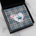 Sea Turtle Necklace Gift for My Beautiful Girlfriend Valentines Necklace Clan Napier Tartan Blue Turtle Necklace