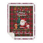 Personalized Gift Tartan Plaid Blanket Clan Blackford With Funny Santa Snowman Reindeer Merry Christmas Gift Sherpa Blanket, blue plaid sherpa blanket,blue tartan sherpa blanket,Buchan,buffalo plaid sherpa blanket,christmas sherpa blanket,Christmas Throw Blanket