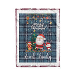 Personalized Gift Tartan Plaid Blanket Clan Earl Of St Andrews With Funny Santa Snowman Reindeer Merry Christmas Fleece Blanket, Home Living Room, Plaid Blanket, Tartan Blanket, Scottish Blanket, Buffalo fleece blanket, Christmas Blanket