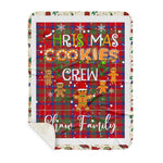 Personalized Gift Tartan Plaid Blanket Clan Shaw With Christmas Cookie Baking Crew Christmas Gift Sherpa Blanket, tartan sherpa blanket,buffalo plaid sherpa blanket,christmas sherpa blanket,Christmas Throw Blanket,green plaid sherpa blanket,green sherpa blanket