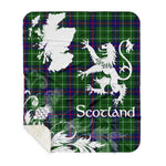 Sherpa Blanket - Tartan Blanket Thistle and Lion Scottish Clan Duncan Plaid Blanket, plaid sherpa blanket queen,purple sherpa blanket,queen sherpa blanket,queen size sherpa blanket,red sherpa blanket,scottish tartan blankets,sherpa blanket,sherpa christmas blanket