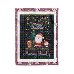 Personalized Gift Tartan Plaid Blanket Clan Murray of Atholl Modern With Funny Santa Snowman Reindeer Merry Christmas Fleece Blanket, Home Living Room, Plaid Blanket, Tartan Blanket, Scottish Blanket, Buffalo fleece blanket, Christmas Blanket
