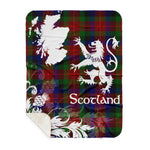 Sherpa Blanket - Tartan Blanket Thistle and Lion Scottish Clan Tennant Plaid Blanket, plaid sherpa blanket queen,purple sherpa blanket,queen sherpa blanket,queen size sherpa blanket,red sherpa blanket,scottish tartan blankets,sherpa blanket,sherpa christmas blanket