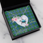 Sea Turtle Necklace Gift for My Beautiful Girlfriend Valentines Necklace Clan Kerr Hunting Tartan Blue Turtle Necklace