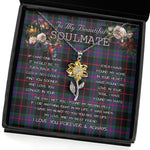 To My Beautiful Soulmate Sunflower Necklace In Your Eyes I Have Found My Home Clan Nairn Tartan Jewelry For Girlfriend, Tartan Sunflower Pendant Necklace, Scottish Tartan Jewelry, valentine necklace, necklace girlfriend, necklace for wife, cute necklaces for girlfriend, jewelry for girlfriend, to my soulmate necklace, to my future wife necklace