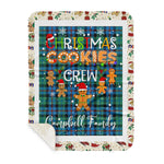 Personalized Gift Tartan Plaid Blanket Clan Campbell Of Cawdor Ancient With Christmas Cookie Baking Crew Christmas Gift Sherpa Blanket, tartan sherpa blanket,buffalo plaid sherpa blanket,christmas sherpa blanket,Christmas Throw Blanket,green plaid sherpa blanket,green sherpa blanket