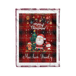 Personalized Gift Tartan Plaid Blanket Clan MacIver With Funny Santa Snowman Reindeer Merry Christmas Fleece Blanket, Home Living Room, Plaid Blanket, Tartan Blanket, Scottish Blanket, Buffalo fleece blanket, Christmas Blanket
