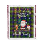 Personalized Gift Tartan Plaid Blanket Clan Arnott With Funny Santa Snowman Reindeer Merry Christmas Fleece Blanket, Home Living Room, Plaid Blanket, Tartan Blanket, Scottish Blanket, Buffalo fleece blanket, Christmas Blanket