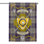 House Flag - Cunningham Dress Blue Dancers Irish Shield Celtic Cross Tartan Garden Flag St Patrick's Day Garden Flag