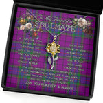 To My Beautiful Soulmate Sunflower Necklace In Your Eyes I Have Found My Home Clan Wardlaw Tartan Jewelry For Girlfriend, Tartan Sunflower Pendant Necklace, Scottish Tartan Jewelry, valentine necklace, necklace girlfriend, necklace for wife, cute necklaces for girlfriend, jewelry for girlfriend, to my soulmate necklace, to my future wife necklace