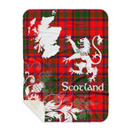 Sherpa Blanket - Tartan Blanket Thistle and Lion Scottish Clan Stewart of Appin Plaid Blanket, plaid sherpa blanket queen,purple sherpa blanket,queen sherpa blanket,queen size sherpa blanket,red sherpa blanket,scottish tartan blankets,sherpa blanket,sherpa christmas blanket