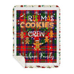 Personalized Gift Tartan Plaid Blanket Clan Wauchope With Christmas Cookie Baking Crew Christmas Gift Sherpa Blanket, tartan sherpa blanket,buffalo plaid sherpa blanket,christmas sherpa blanket,Christmas Throw Blanket,green plaid sherpa blanket,green sherpa blanket