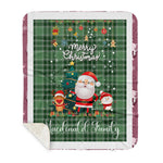 Personalized Gift Tartan Plaid Blanket Clan MacDonald Lord Of The Isles With Funny Santa Snowman Reindeer Merry Christmas Gift Sherpa Blanket, blue plaid sherpa blanket,blue tartan sherpa blanket,Buchan,buffalo plaid sherpa blanket,christmas sherpa blanket,Christmas Throw Blanket-Recovered