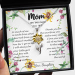 Sunflower Pendant Necklace - To My Mom Neckalce - Thank You For Sacrifices You Make Every Day Mother's Day Gift