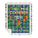 Personalized Gift Tartan Plaid Blanket Clan Haliburton With Christmas Cookie Baking Crew Christmas Gift Sherpa Blanket, tartan sherpa blanket,buffalo plaid sherpa blanket,christmas sherpa blanket,Christmas Throw Blanket,green plaid sherpa blanket,green sherpa blanket