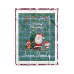 Personalized Gift Tartan Plaid Blanket Clan Irvine With Funny Santa Snowman Reindeer Merry Christmas Fleece Blanket, Home Living Room, Plaid Blanket, Tartan Blanket, Scottish Blanket, Buffalo fleece blanket, Christmas Blanket