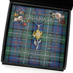 To My Beautiful Soulmate Sunflower Necklace In Your Eyes I Have Found My Home Clan Davidson Of Tulloch Tartan Jewelry For Girlfriend, Tartan Sunflower Pendant Necklace, Scottish Tartan Jewelry, valentine necklace, necklace girlfriend, necklace for wife, cute necklaces for girlfriend, jewelry for girlfriend, to my soulmate necklace, to my future wife necklace