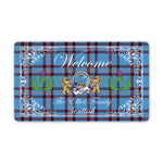 Doormat - Welcome Mat Scottish Clan Badge Elliot Ancient Tartan Door Mat, Plaid Doormat With Thistle and Two Lion Scottish