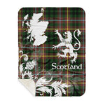 Sherpa Blanket - Tartan Blanket Thistle and Lion Scottish Clan Buchanan Hunting Plaid Blanket, plaid sherpa blanket queen,purple sherpa blanket,queen sherpa blanket,queen size sherpa blanket,red sherpa blanket,scottish tartan blankets,sherpa blanket,sherpa christmas blanket