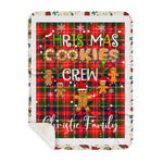 Personalized Gift Tartan Plaid Blanket Clan Christie With Christmas Cookie Baking Crew Christmas Gift Sherpa Blanket, tartan sherpa blanket,buffalo plaid sherpa blanket,christmas sherpa blanket,Christmas Throw Blanket,green plaid sherpa blanket,green sherpa blanket