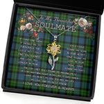 To My Beautiful Soulmate Sunflower Necklace In Your Eyes I Have Found My Home Clan MacKie Tartan Jewelry For Girlfriend, Tartan Sunflower Pendant Necklace, Scottish Tartan Jewelry, valentine necklace, necklace girlfriend, necklace for wife, cute necklaces for girlfriend, jewelry for girlfriend, to my soulmate necklace, to my future wife necklace