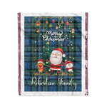 Personalized Gift Tartan Plaid Blanket Clan Robertson Hunting Ancient With Funny Santa Snowman Reindeer Merry Christmas Fleece Blanket, Home Living Room, Plaid Blanket, Tartan Blanket, Scottish Blanket, Buffalo fleece blanket, Christmas Blanket