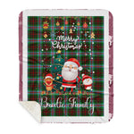 Personalized Gift Tartan Plaid Blanket Clan Brodie Modern With Funny Santa Snowman Reindeer Merry Christmas Gift Sherpa Blanket, blue plaid sherpa blanket,blue tartan sherpa blanket,Buchan,buffalo plaid sherpa blanket,christmas sherpa blanket,Christmas Throw Blanket